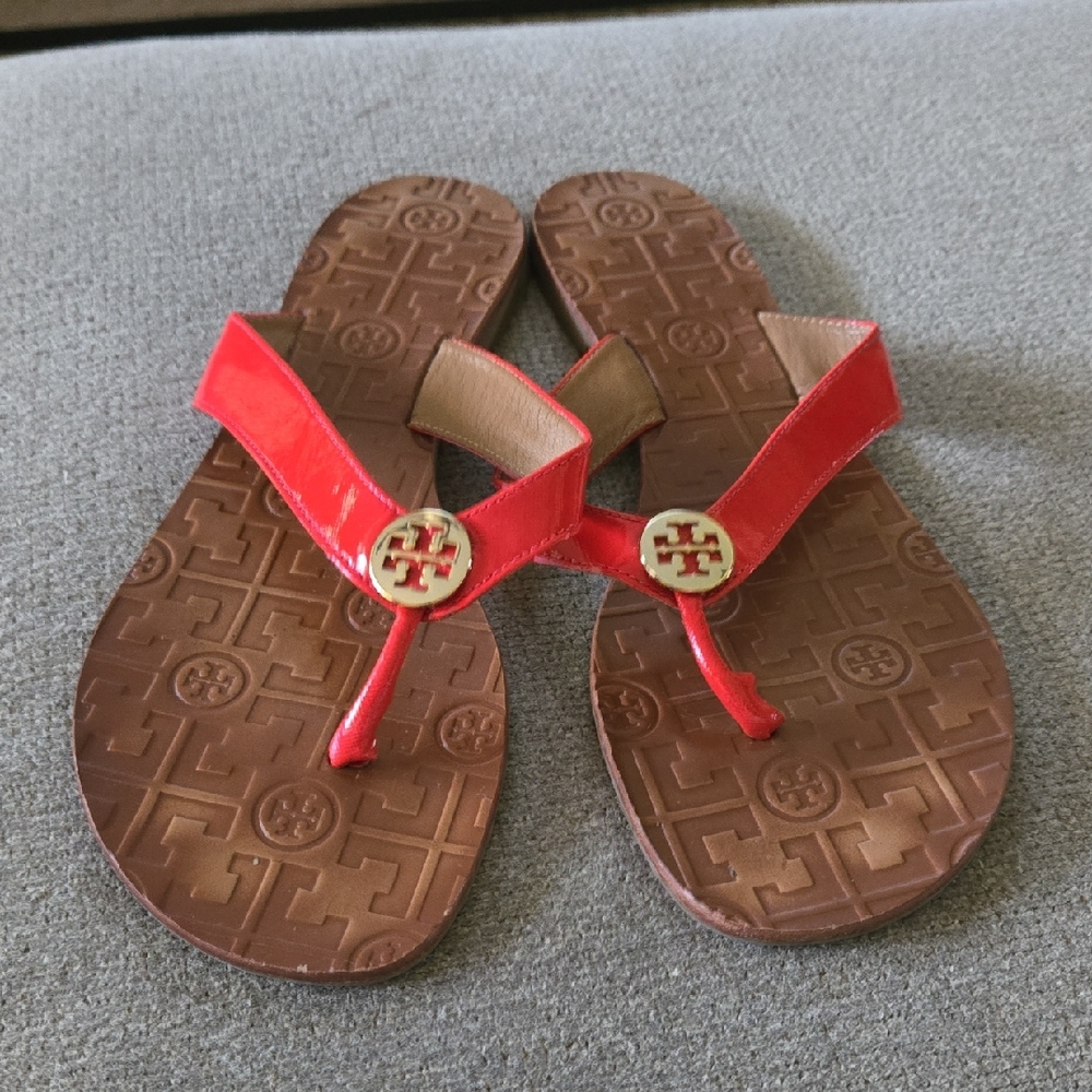 Tory Burch Red and Brown Sandals